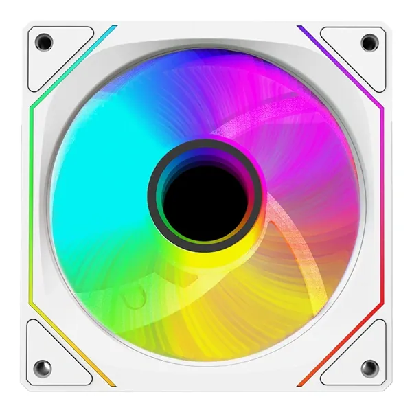 Rampage Cooler 12cm - 7C-120BR (max 21,2 dBA, Reverse, 65,41 m3/h, ház hűtésre, A-RGB LED, fehér) – 2. kép