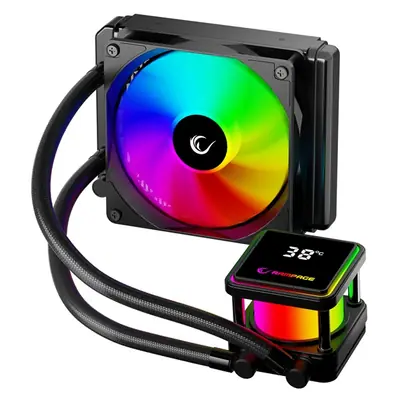 Rampage CPU Water Cooler - INFINITE V120 (Mágneses kijelző, 36,9dB max., 98,54 m3/h; 12cm, A-RGB LED, fekete) – 2. kép