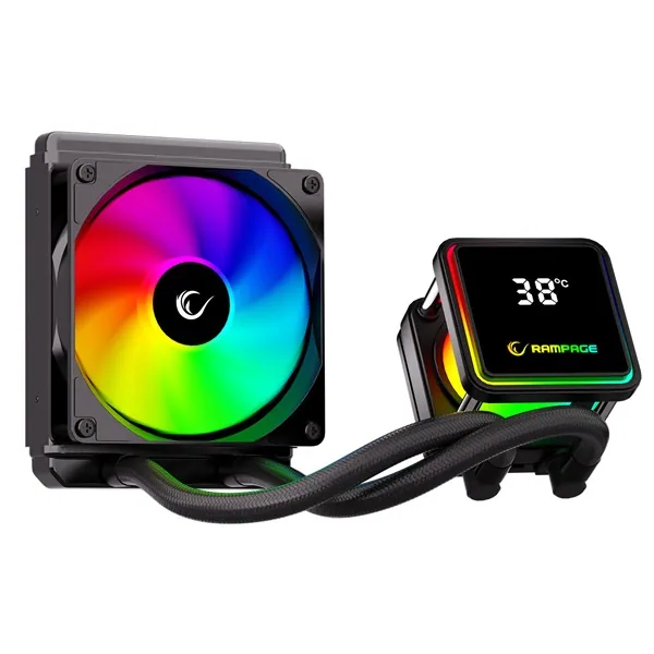 Rampage CPU Water Cooler - INFINITE V120 (Mágneses kijelző, 36,9dB max., 98,54 m3/h; 12cm, A-RGB LED, fekete) – 7. kép