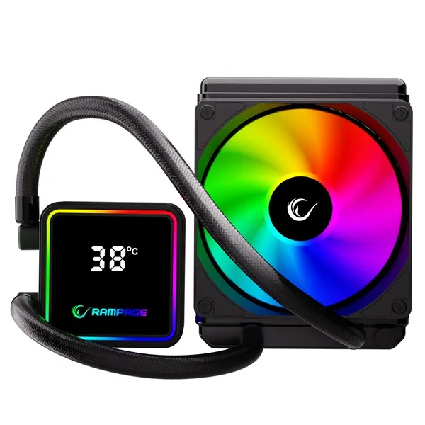 Rampage CPU Water Cooler - INFINITE V120 (Mágneses kijelző, 36,9dB max., 98,54 m3/h; 12cm, A-RGB LED, fekete) – 8. kép