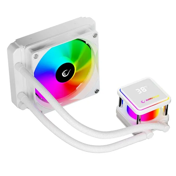 Rampage CPU Water Cooler - INFINITE V120 (Mágneses kijelző, 36,9dB max., 98,54 m3/h; 12cm, A-RGB LED, fehér) – 4. kép