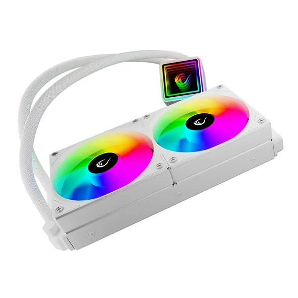 Rampage CPU Water Cooler - INFINITE V240 (Mágneses kijelző, 36,9dB max., 98,54 m3/h; 2x12cm, A-RGB LED, fehér) – 3. kép