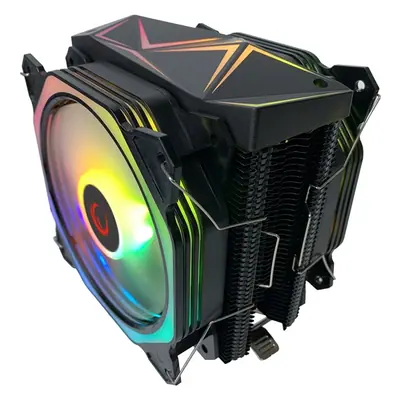 Rampage CPU Cooler - OCTAGON C60 (max 40dB, 96,84 m3/h, 4 pin csatlakozó, 2x12cm, A-RGB, LED, fekete) – 2. kép