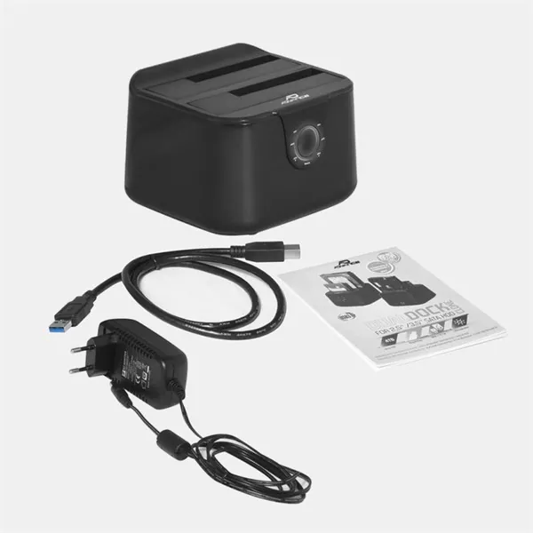 Advance HDD/SSD Dokkoló - DUALDOCK CLONE 2.5" / 3.5" (USB-A3.0 to 2xSATA, fekete) – 6. kép