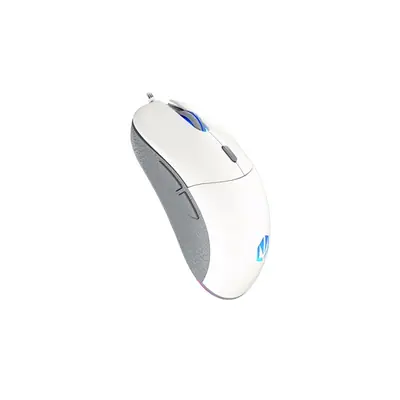 Endorfy Egér - GEM Plus Onyx (19 000 DPI, ARGB, PixArt chip, optikai, 1,8m, fehér)