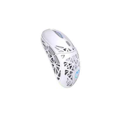 Endorfy Wireless Egér - LIV Plus Onyx White (Honeycomb, 26 000 DPI, ARGB, PixArt PAW3395, optikai, fehér) + dokkoló