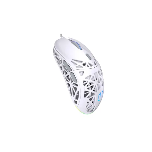 Endorfy Egér - LIV Onyx White (Honeycomb, 8000 DPI, ARGB, PixArt PAW3311, optikai, 1,8m, fehér)