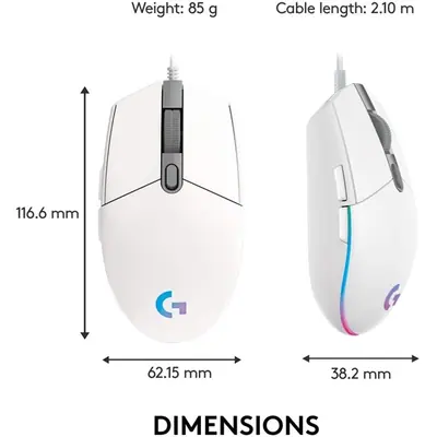 Logitech G203 LightSync Gaming mouse White – 2. kép