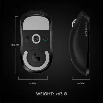 Logitech G Pro X Superlight Wireless Gaming Mouse Black – 2. kép