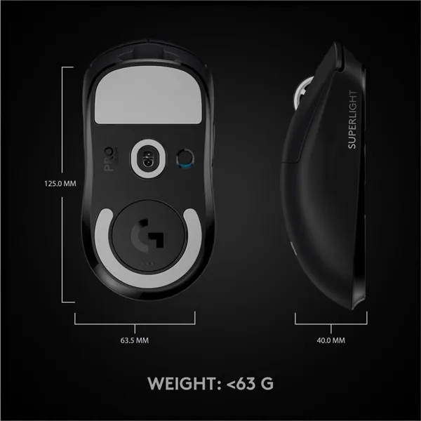 Logitech G Pro X Superlight Wireless Gaming Mouse Black – 2. kép