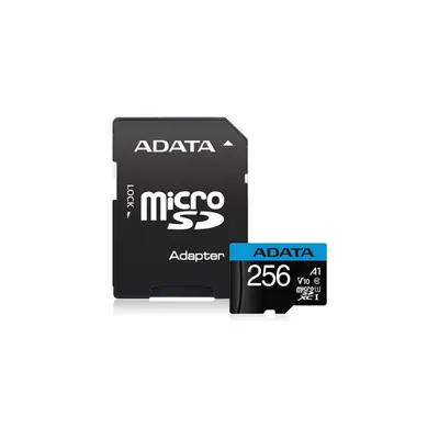 ADATA MicroSD kártya - 256GB microSDXC UHS-I Class10 A1 V10 (R/W: 100/25 MB/s) + adapter – 2. kép