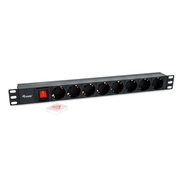 Equip Hálózati Elosztó - 333286 (C14, 8 Schuko, Rack 1U, 1,8m kábel, fekete) – 2. kép