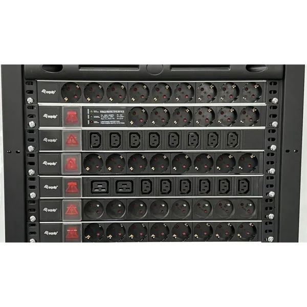 Equip Hálózati Elosztó - 333286 (C14, 8 Schuko, Rack 1U, 1,8m kábel, fekete) – 6. kép