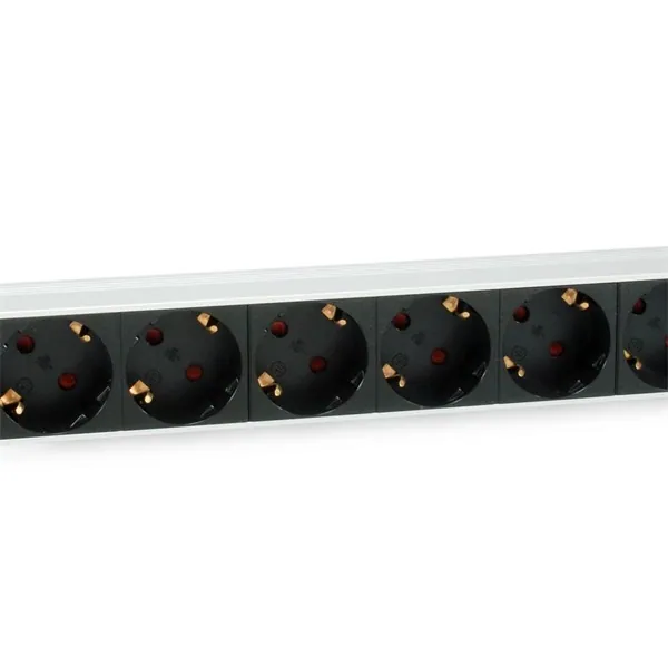 Equip Hálózati Elosztó - 333292 (Schuko, 9 Schuko, Rack 1U, 1,8m kábel, aluminium, fekete) – 3. kép