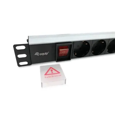 Equip Hálózati Elosztó - 333293 (Schuko, 8 Schuko, Rack 1U, 1,8m kábel, aluminium, fekete) – 2. kép