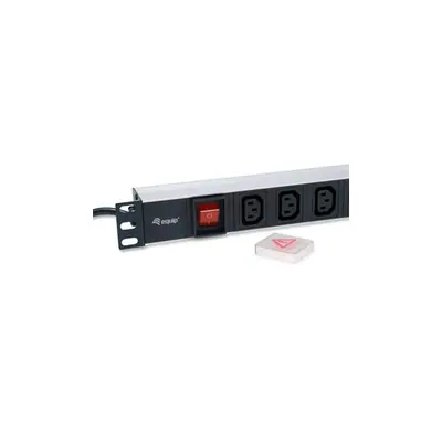 Equip Hálózati Elosztó - 333310 (IEC 320 C14, 8x IEC13, Rack 1U, 1,8m kábel, aluminium, fekete) – 2. kép