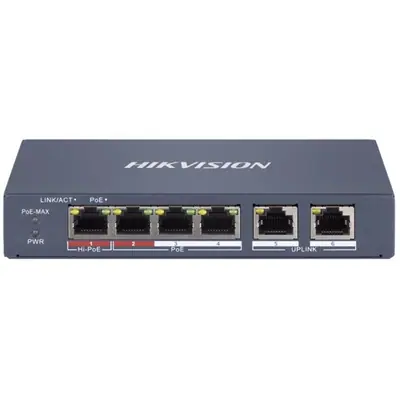 Hikvision Switch PoE - DS-3E1106HP-EI (4 port 100Mbps, 60W, 2xRJ45 100Mbps)