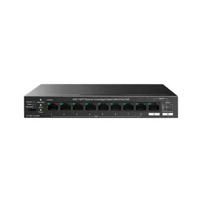 IP-COM Switch PoE - G1110PF-8-120W (9x1Gbps; 1x SFP; 8x af/at PoE port; 110W, 20Gbps)