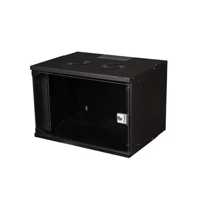 Equip Fali Rackszekrény - EWM-06-3030-B (10", 6U, 300x300mm, lapra szerelt, fekete)