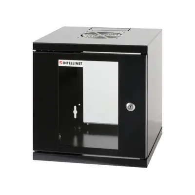 Manhattan Rackszekrény - 10" fali kivitel (6U, 320 (h) x 300 (w) x 300 (d) mm, Összeszerelt, Fekete) – 2. kép