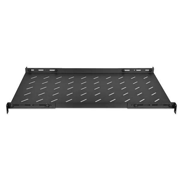 Manhattan Rackszekrény polc - 714082 (19", 1U, fix rögzítés, változtatható sínekkel: 350 - 550 mm mély, 20kg, fekete) – 3. kép