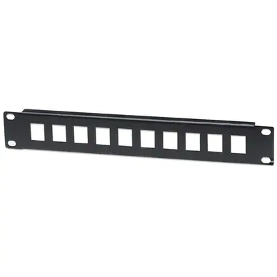 Manhattan Patch panel - Üres patch panel, 10 portos, 10" 1U, Fekete