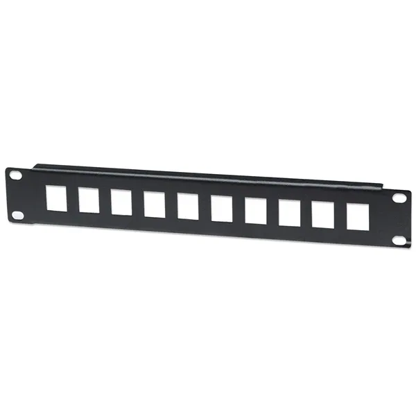 Manhattan Patch panel - Üres patch panel, 10 portos, 10" 1U, Fekete