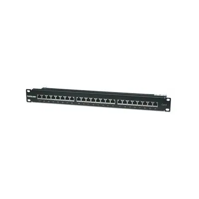 Manhattan Patch panel - CAT6 FTP árnyékolt patch panel, 24 portos, 1U, Fekete