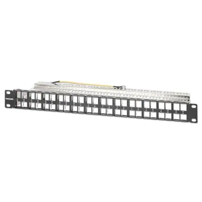 Manhattan Patch panel - Üres patch panel, 48 portos, 10" 1U, Fekete