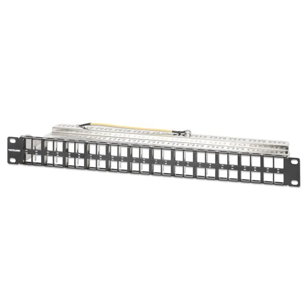 Manhattan Patch panel - Üres patch panel, 48 portos, 10" 1U, Fekete