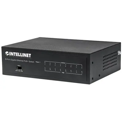 Manhattan Switch PoE - 8 port, 8db 1Gbps PoE+, rack, 802.3at/af, 60W