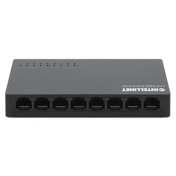 Manhattan Switch - 8 port, 1Gbps, műanyag, IEEE 802.3az, Fekete