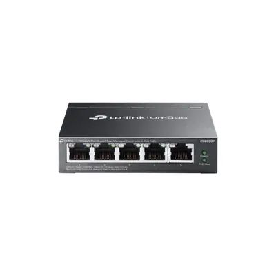 TP-Link Switch Menedzselhető PoE - ES205GP (Omada; 5x 1Gbps; 4x af/at PoE+ port; 65W)