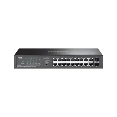 TP-Link Switch Menedzselhető PoE - ES220GP (Omada; 18x 1Gbps; 16x af/at PoE+ port; 2x SFP port; 150W)