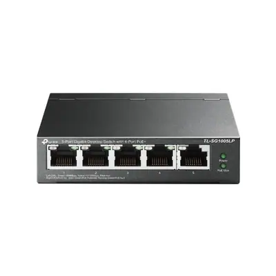 TP-Link Switch  PoE - TL-SG1005LP (5port 1Gbps; 5/4 af PoE port; 40W)