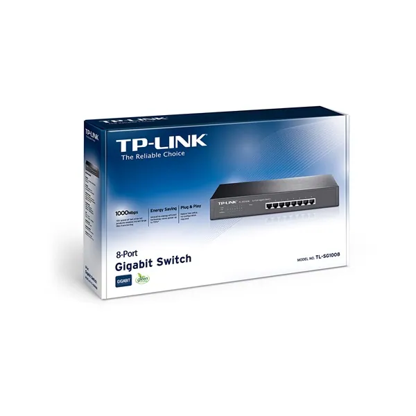 TP-Link Switch - TL-SG1008 (8 port, 1000Mbps; fém ház, rackbe szerelhető) – 3. kép