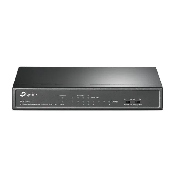 TP-Link Switch PoE - TL-SF1008LP (8port 100Mbps; 8/4 af PoE port, 41W)