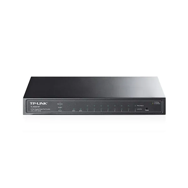 TP-Link Switch Smart PoE- SG2210P JetStream (L2; 8 port 1Gbps + 2 port SFP; 8 af PoE port; 53W)