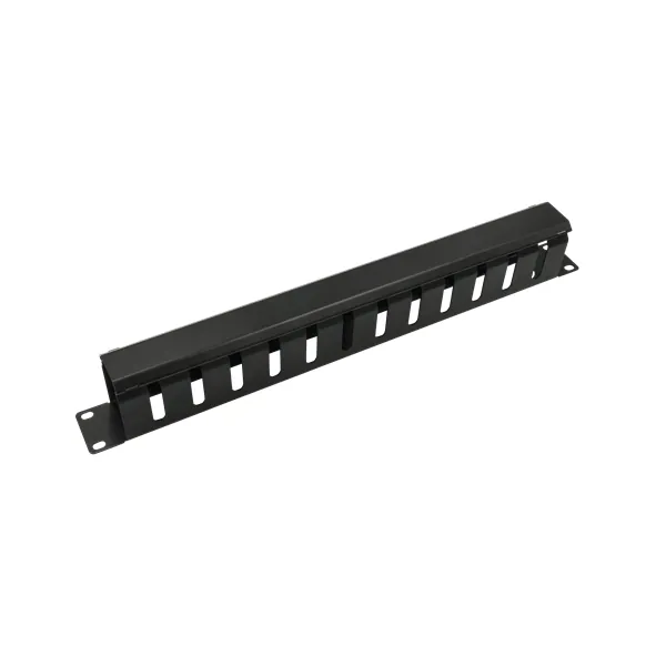 Walisec rackszekrény kiegészítő - CM-04 (Kábel rendező panel, Gyűrű panel fém takaróval, 1U(19"), fekete)