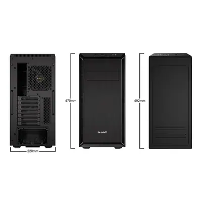 Be Quiet! Számítógépház - Pure Base 600 Black (ATX, fekete) – 2. kép