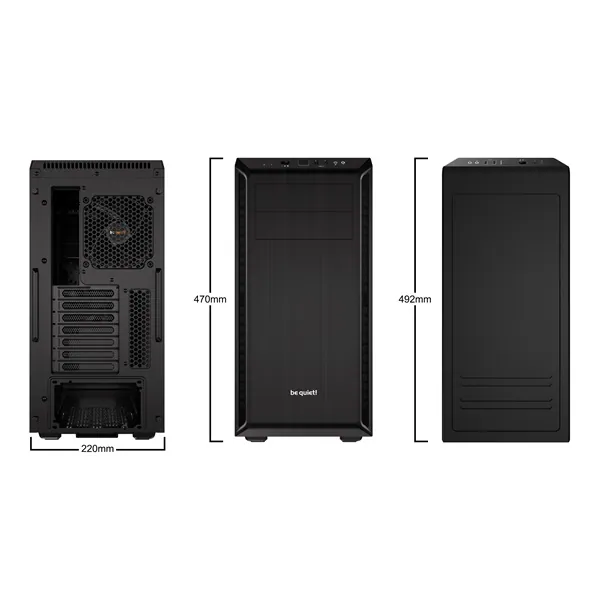 Be Quiet! Számítógépház - Pure Base 600 Black (ATX, fekete) – 2. kép