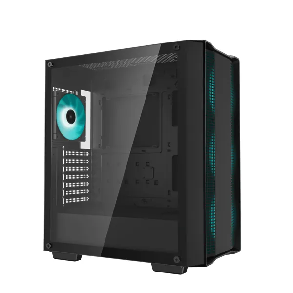 DeepCool Számítógépház - CC560 V2 (fekete, ablakos, 4x12cm LED venti, Mini-ITX / Micro-ATX / ATX, 1xUSB3.0, 1xUSB2.0) – 2. kép