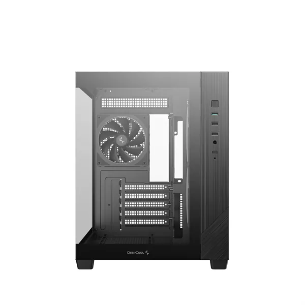 DeepCool Számítógépház - CG330 3F (fekete, ablakos, 3x12cm A-RGB, BTF, mATX, 2xUSB3.0, 1xUSB2.0) – 3. kép