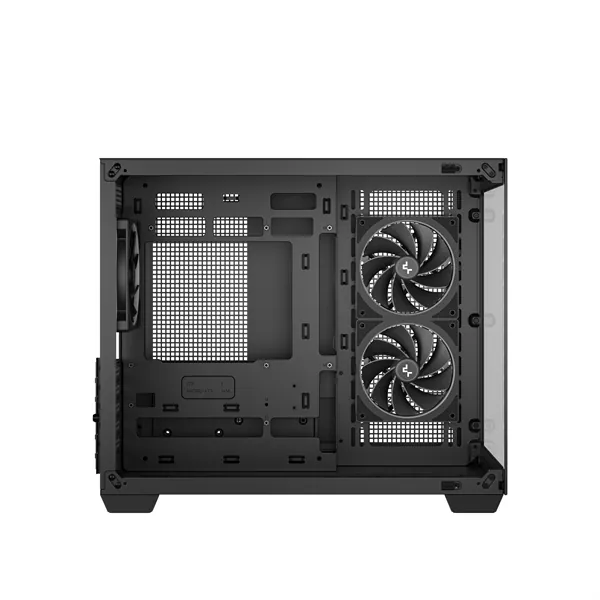 DeepCool Számítógépház - CG330 3F (fekete, ablakos, 3x12cm A-RGB, BTF, mATX, 2xUSB3.0, 1xUSB2.0) – 4. kép