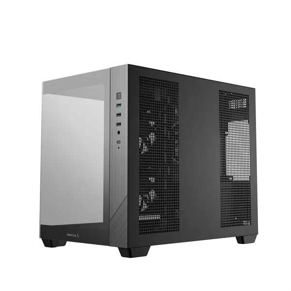 DeepCool Számítógépház - CG330 3F (fekete, ablakos, 3x12cm A-RGB, BTF, mATX, 2xUSB3.0, 1xUSB2.0) – 8. kép