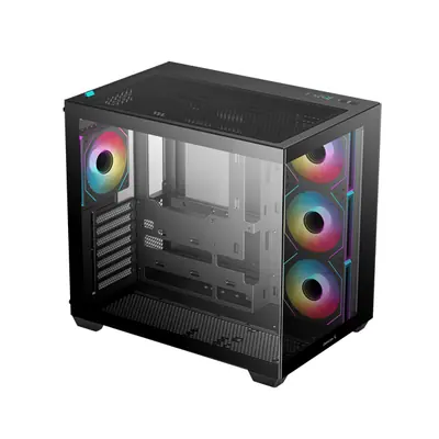 DeepCool Számítógépház - CG530 4F (fekete, ablakos, 4x12cm A-RGB, BTF, ATX, 2xUSB3.0, 1xUSB2.0) – 2. kép