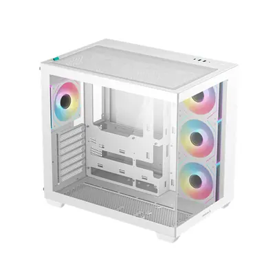 DeepCool Számítógépház - CG530 4F WH (fehér, ablakos, 4x12cm A-RGB, BTF, ATX, 2xUSB3.0, 1xUSB2.0) – 2. kép
