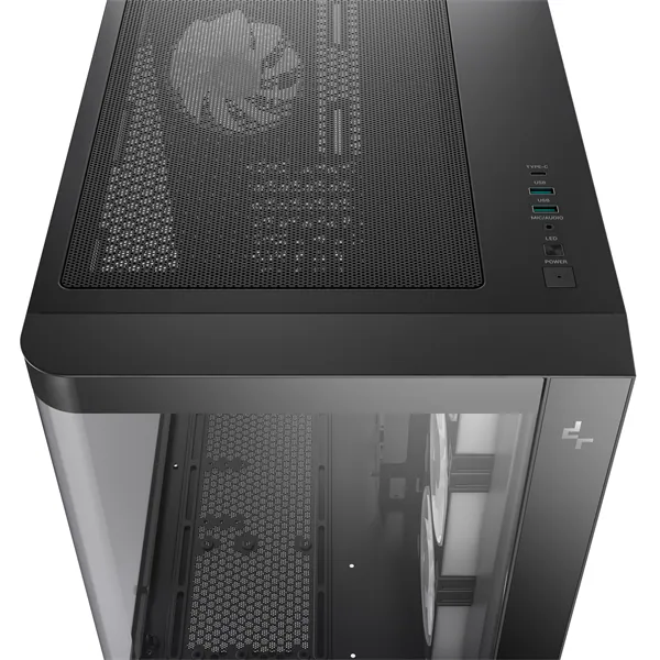 DeepCool Számítógépház - CG530U 4F (fekete, ablakos, 4x12cm A-RGB, BTF, ATX, 2xUSB3.0, 1xUSB2.0) – 5. kép