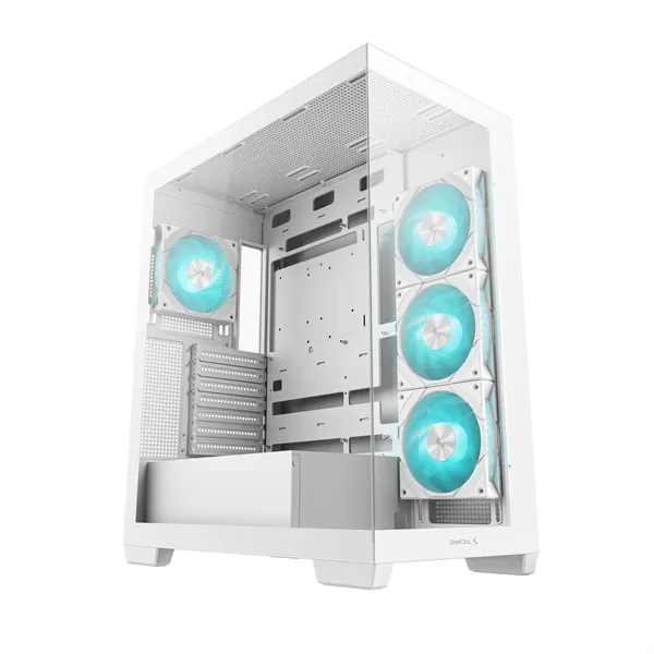 DeepCool Számítógépház - CG580 4F WH (fehér, ablakos, 4x12cm A-RGB, BTF, ATX, 2xUSB3.0, 1xUSB2.0) – 3. kép