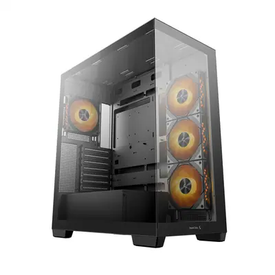 DeepCool Számítógépház - CG580 4F (fekete, ablakos, 4x12cm A-RGB, BTF, ATX, 2xUSB3.0, 1xUSB2.0) – 2. kép